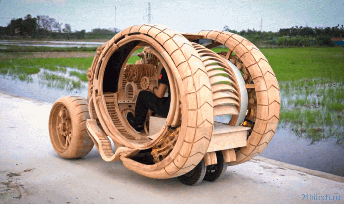 Вьетнамский мастер собрал удивительный деревянный автомобиль по дизайну ИИ